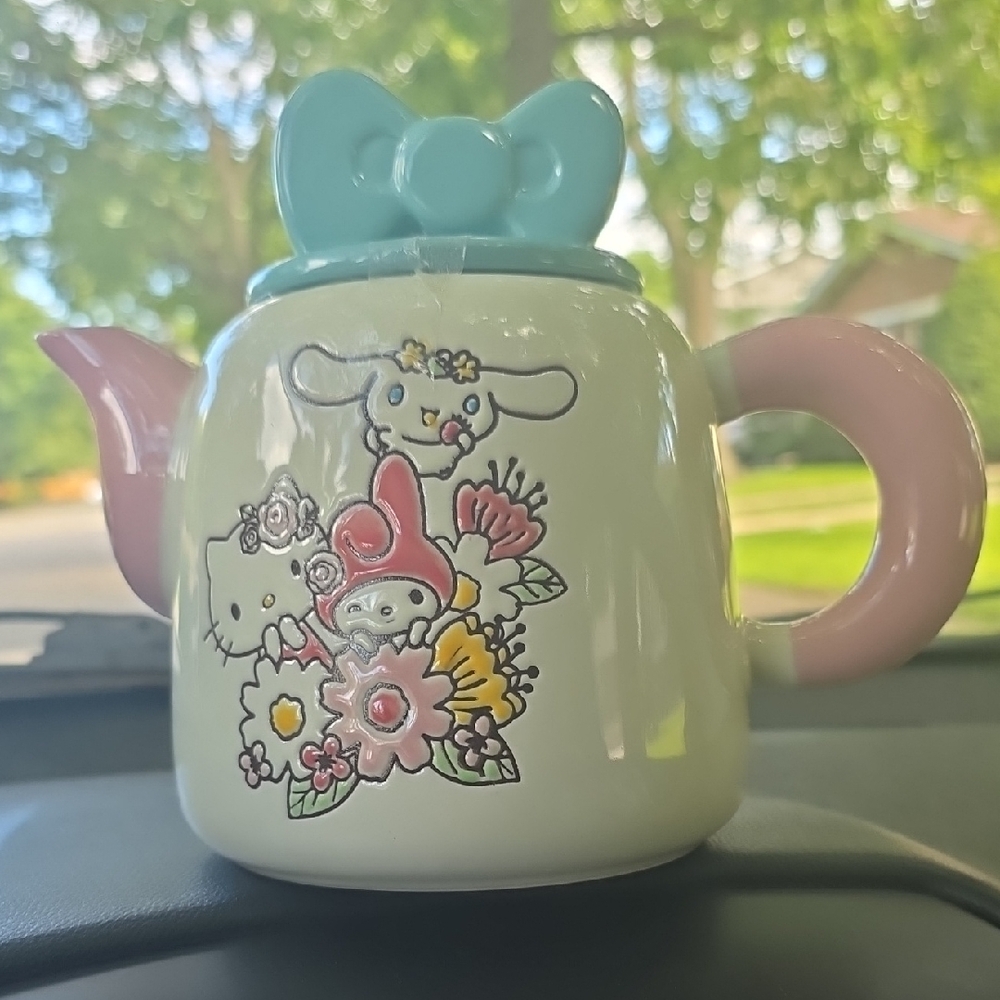 Blue Sky Hello Kitty Teapot with Pink Handle, NWOT
